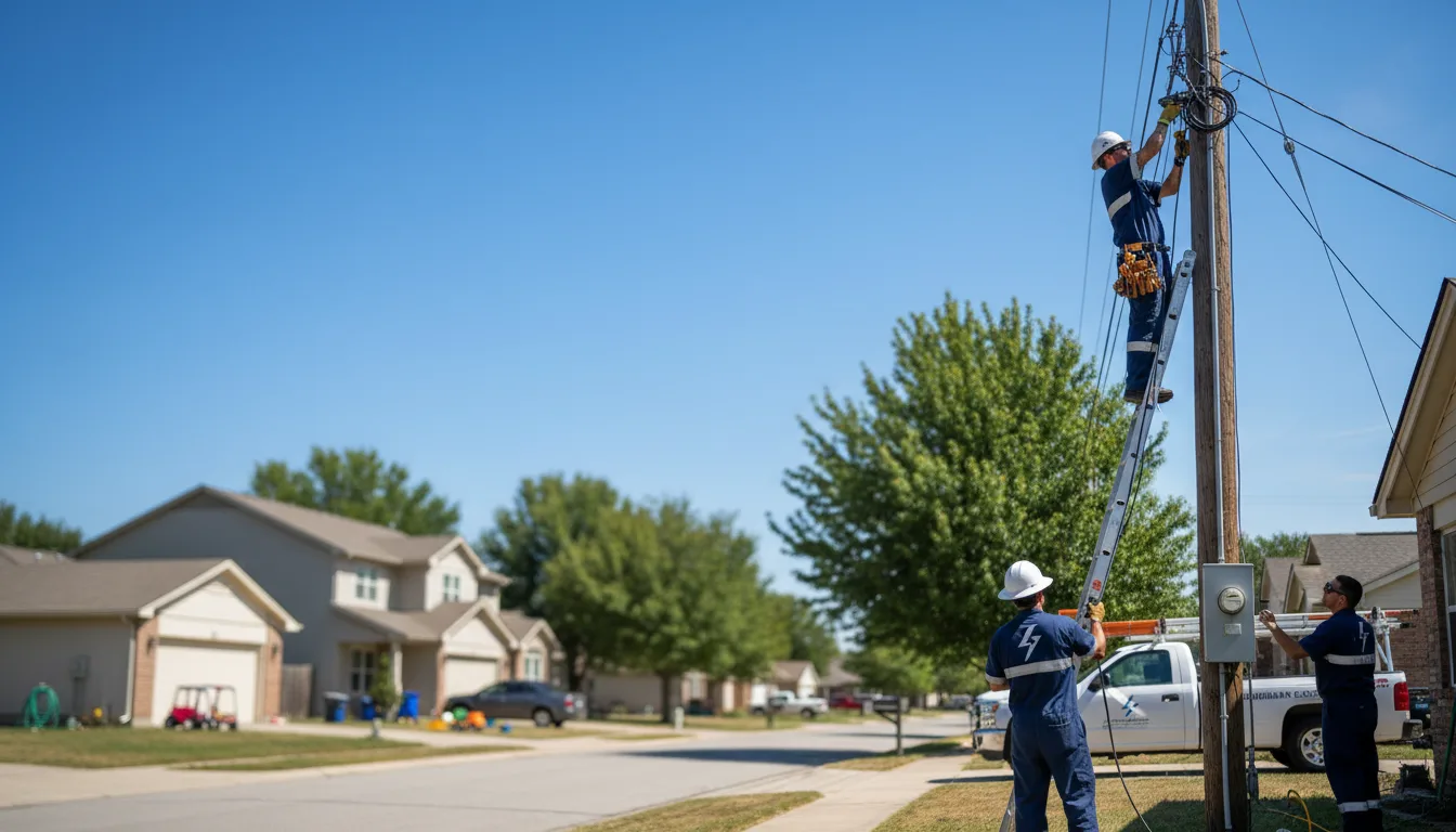 Residential electrician providing installation services in Sadler, TX